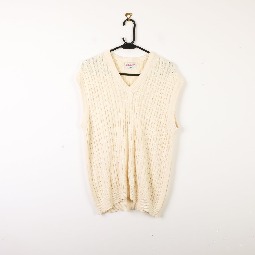 United Colors of Benetton Knitwear Vest in Cream